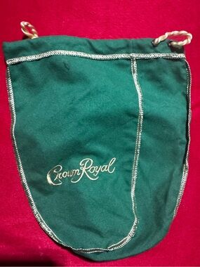 Crown Royal Green Velvet Drawstring Travel Pouch